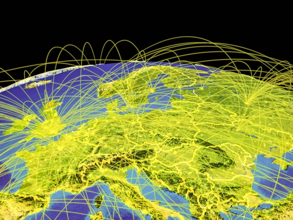 Közép Európában Földön Országhatárok Ütemtervek Képviselő Nemzetközi Kommunikáció Utazás Kapcsolatok — Stock Fotó