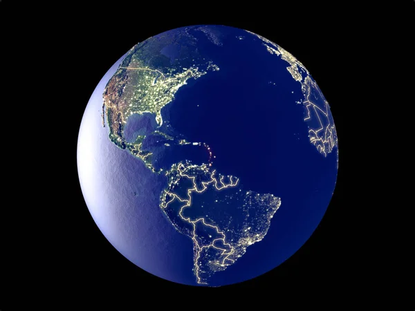 Caribisch Gebied Van Ruimte Het Model Van Planeet Aarde Met — Stockfoto