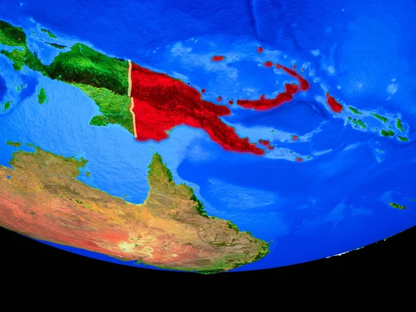 Papouasie Nouvelle Guinée Espace Sur Modèle Planète Terre Avec Les — Photo