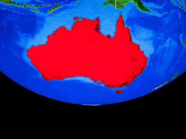 Australien Aus Dem All Modell Des Planeten Erde Mit Ländergrenzen — Stockfoto