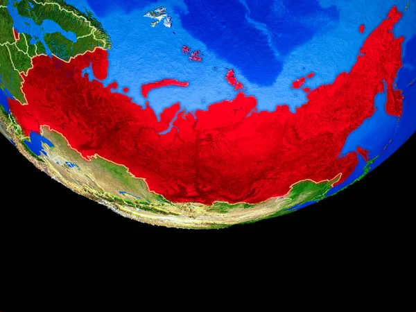 지구의 모델에 공간에서 러시아 그림입니다 Nasa에서 하는이 이미지의 — 스톡 사진