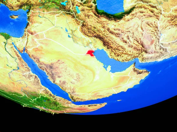 Kuwait Espaço Modelo Planeta Terra Com Fronteiras País Ilustração Elementos — Fotografia de Stock