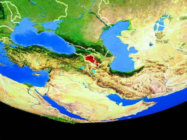 Armênia Espaço Modelo Planeta Terra Com Fronteiras País Ilustração Elementos — Fotografia de Stock
