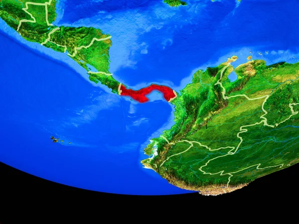 Панама Космосу Моделі Планети Земля Меж Країни Ілюстрації Елементи Цього — стокове фото