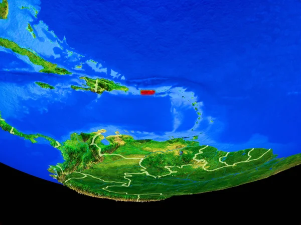 Puerto Rico Aus Dem Raum Auf Modell Des Planeten Erde — Stockfoto