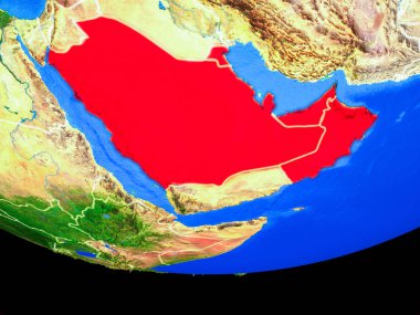 Ülke sınırları ile dünya gezegeninin modeli uzaydan Ccasg ülkeleri. 3d illüstrasyon. Nasa tarafından döşenmiş bu görüntünün elemanları.
