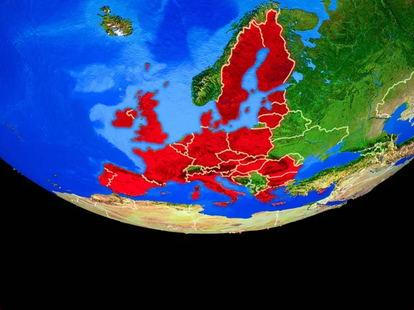 European Union Space Model Planet Earth Country Borders Illustration Elements — Stock Photo, Image