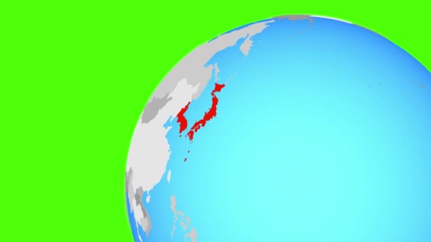 Zoom para Japão e Coréia — Vídeo de Stock