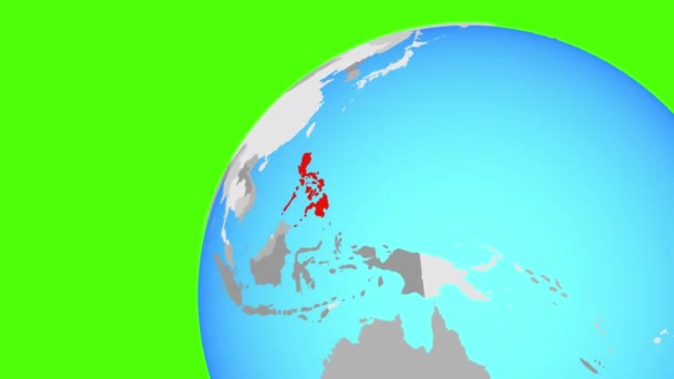 Zooma in på Filippinerna — Stockvideo