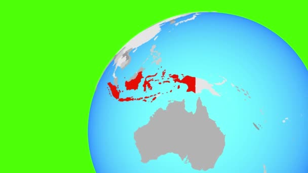 Zoom auf Indonesien — Stockvideo