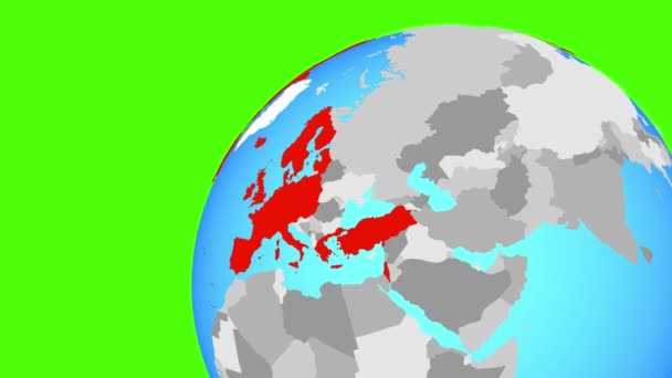 Zoom auf oecd europäische Mitglieder — Stockvideo