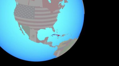 Küba'ya bayrakla yaklaşıyor