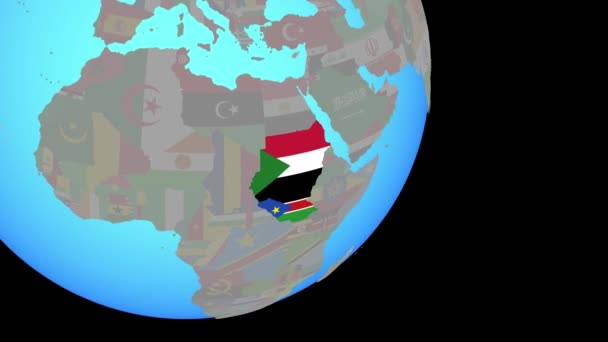 Закриття в колишньому Судані з прапорами — стокове відео