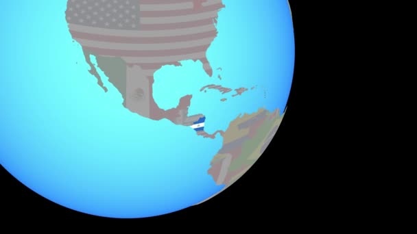 Bayrakla Nikaragua'ya yaklaşıyor — Stok video