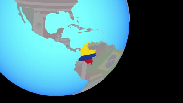 Mit Fahne auf Kolumbien zugegangen — Stockvideo