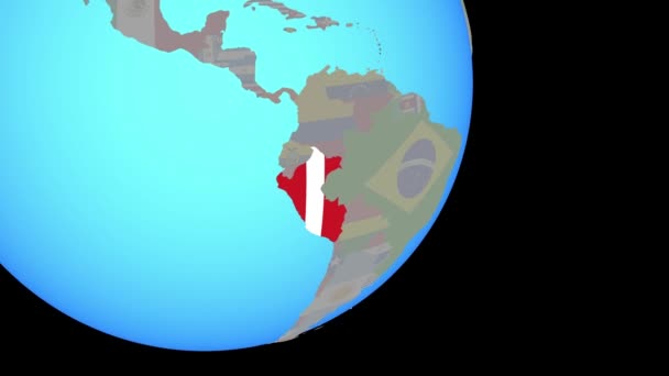 Zárási a Peru zászló — Stock videók