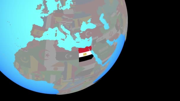 Closing in on Egypt with flag — Stock Video