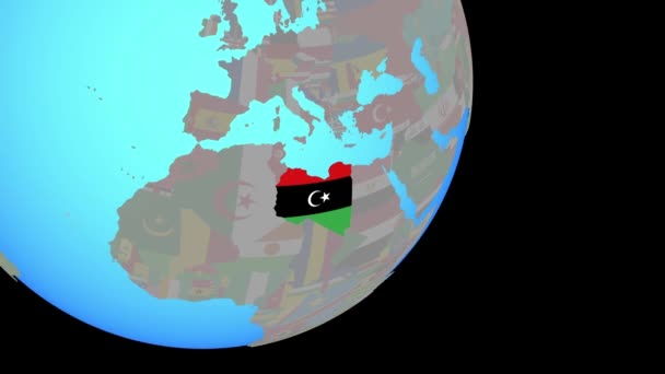 Att sluta på Libyen med flagga — Stockvideo