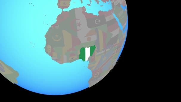 Stängning i Nigeria med flagga — Stockvideo