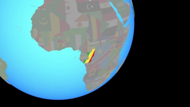 Fechando no Congo com bandeira — Vídeo de Stock