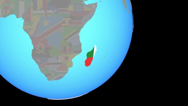 Închiderea pe Madagascar cu steag — Videoclip de stoc