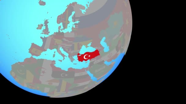 Zamknięcie w Turcji z flagą — Wideo stockowe