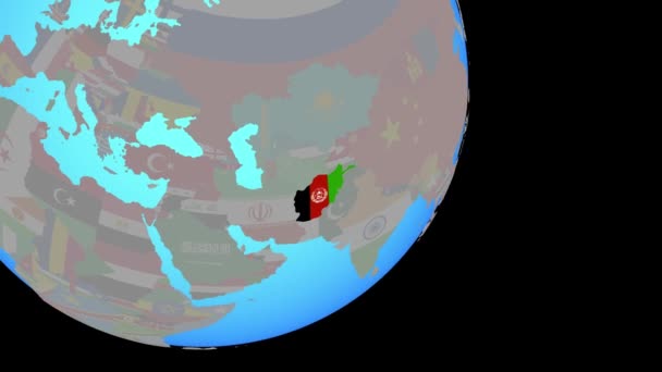 Zamknięcie w Afganistanie z flagą — Wideo stockowe