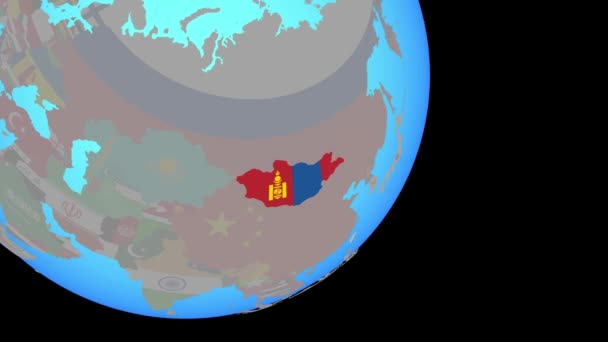 Moğolistan'a bayrakla yaklaşıyor — Stok video