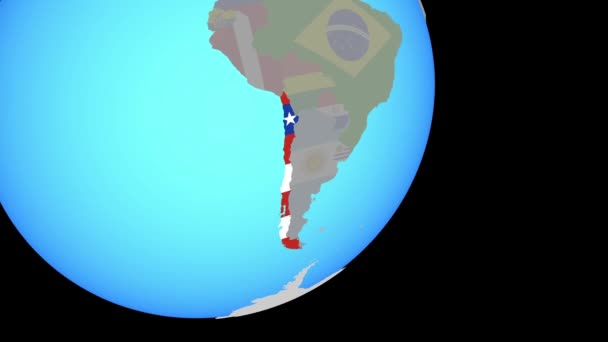 Fechando no Chile com bandeira — Vídeo de Stock