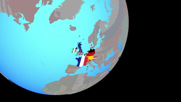 Se rapprocher de l'Europe de l'Ouest avec des drapeaux — Video