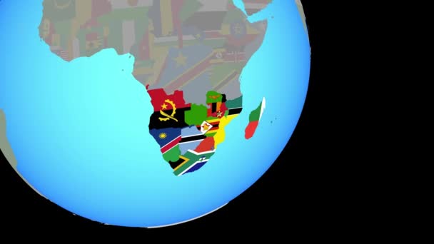 Se rapprocher de l'Afrique australe avec des drapeaux — Video