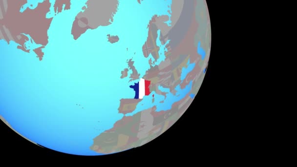 Avvicinamento alla Francia con la bandiera — Video Stock