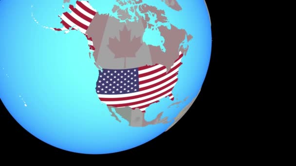 Надвигается на Соединенные Штаты с флагом — стоковое видео