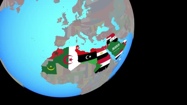 Aproximando-se da Liga Árabe com bandeiras — Vídeo de Stock