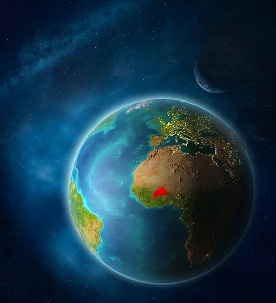 Буркіна Фасо Космосу Планеті Земля Космосі Місяцем Чумацьким Способом Надзвичайно — стокове фото