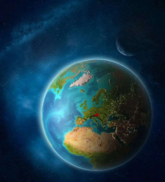 Австрія Космосу Планеті Земля Космосі Місяцем Чумацький Шлях Надзвичайно Дрібні — стокове фото