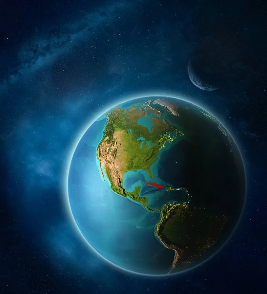 Куба Космосу Планеті Земля Космосі Місяцем Чумацьким Способом Надзвичайно Дрібні — стокове фото