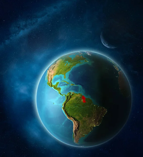 Гайана Космосу Планеті Земля Космосі Місяцем Чумацький Шлях Надзвичайно Дрібні — стокове фото