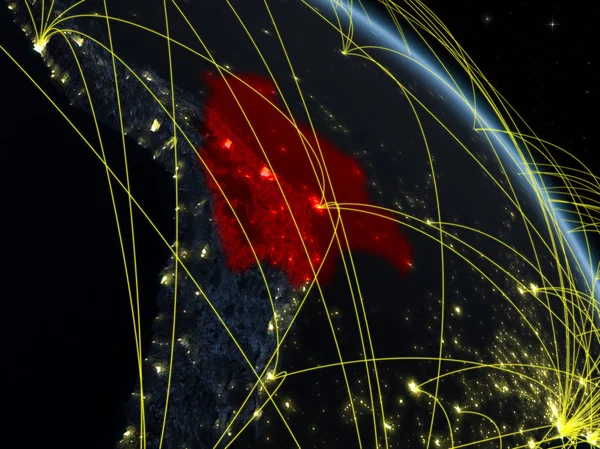 Bolivya Uzaydan Dünya Gezegeninin Modeli Nde Gece Ile Dijital Teknoloji — Stok fotoğraf