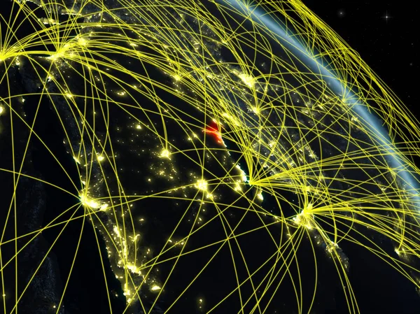 Kuwait Aus Dem All Modell Des Planeten Erde Der Nacht — Stockfoto