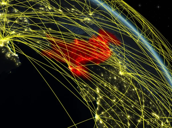 Pákistán Vesmíru Modelu Planety Země Noci Sítí Koncepce Digitální Technologie — Stock fotografie