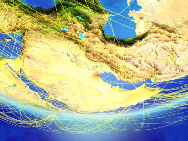 Kuwait Model Planet Earth Network Representing Travel Communication Illustration Elements — Stock Photo, Image