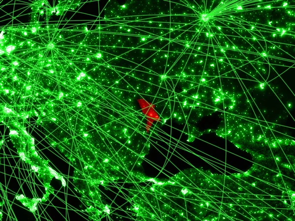 Moldávia Mapa Verde Com Redes Conceito Viagens Internacionais Comunicação Tecnologia — Fotografia de Stock