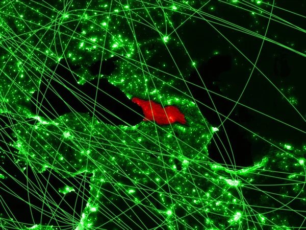 Джорджия Зеленой Карте Сетями Концепция Международных Путешествий Связи Технологий Иллюстрация — стоковое фото