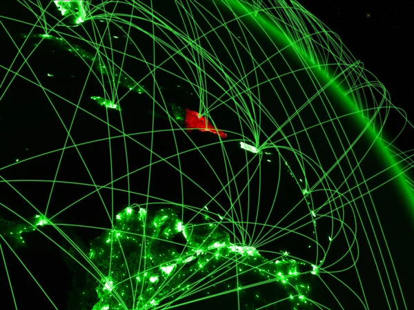 República Dominicana Partir Espaço Modelo Planeta Verde Terra Com Rede — Fotografia de Stock