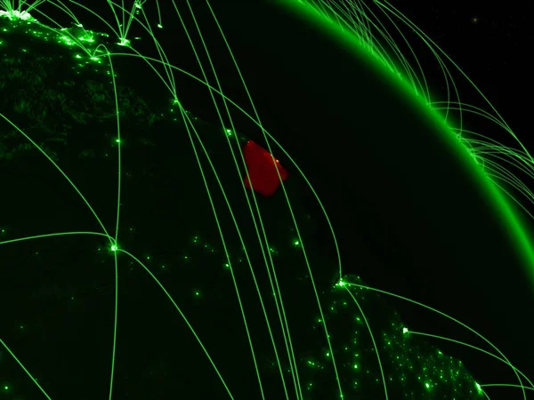 Французская Гвиана Космоса Модели Зеленой Планеты Земля Сетью Концепция Зеленых — стоковое фото