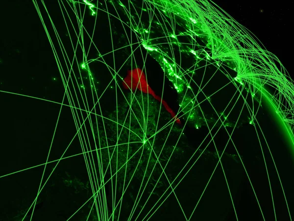 Eritrea Aus Dem All Modell Des Grünen Planeten Erde Mit — Stockfoto