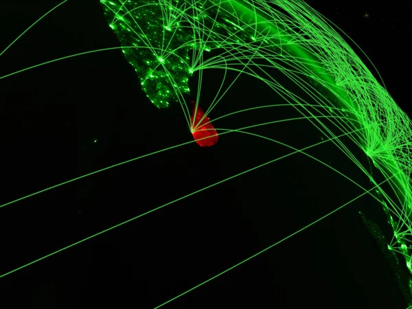 斯里兰卡从太空的绿色行星地球模型与网络 绿色技术 连接和旅行的概念 这张图片的元素由美国宇航局提供 — 图库照片
