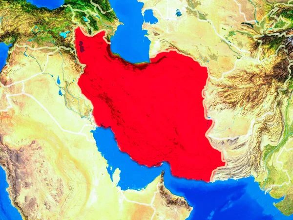 Irã Espaço Modelo Planeta Terra Com Fronteiras País Superfície Planeta — Fotografia de Stock