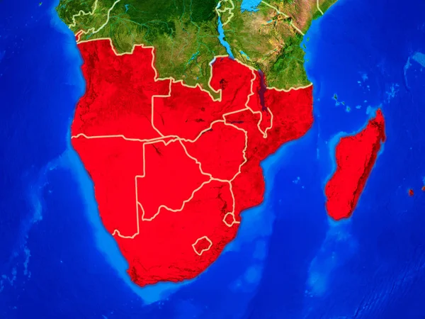 Afrika Selatan Dari Luar Angkasa Pada Model Planet Bumi Dengan — Stok Foto